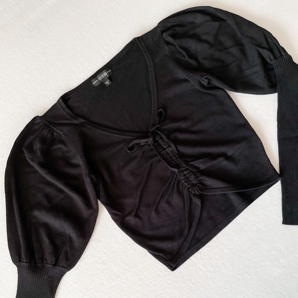 Guess Puff Sleeve Ruched Top - Picture 3 of 9